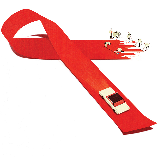 What are some major articles about HIV and AIDS?